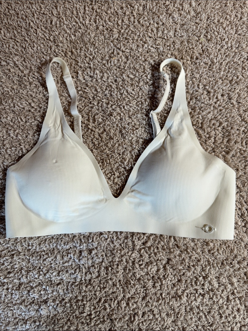 Danskin Ribbed Wireless Bra - Cream